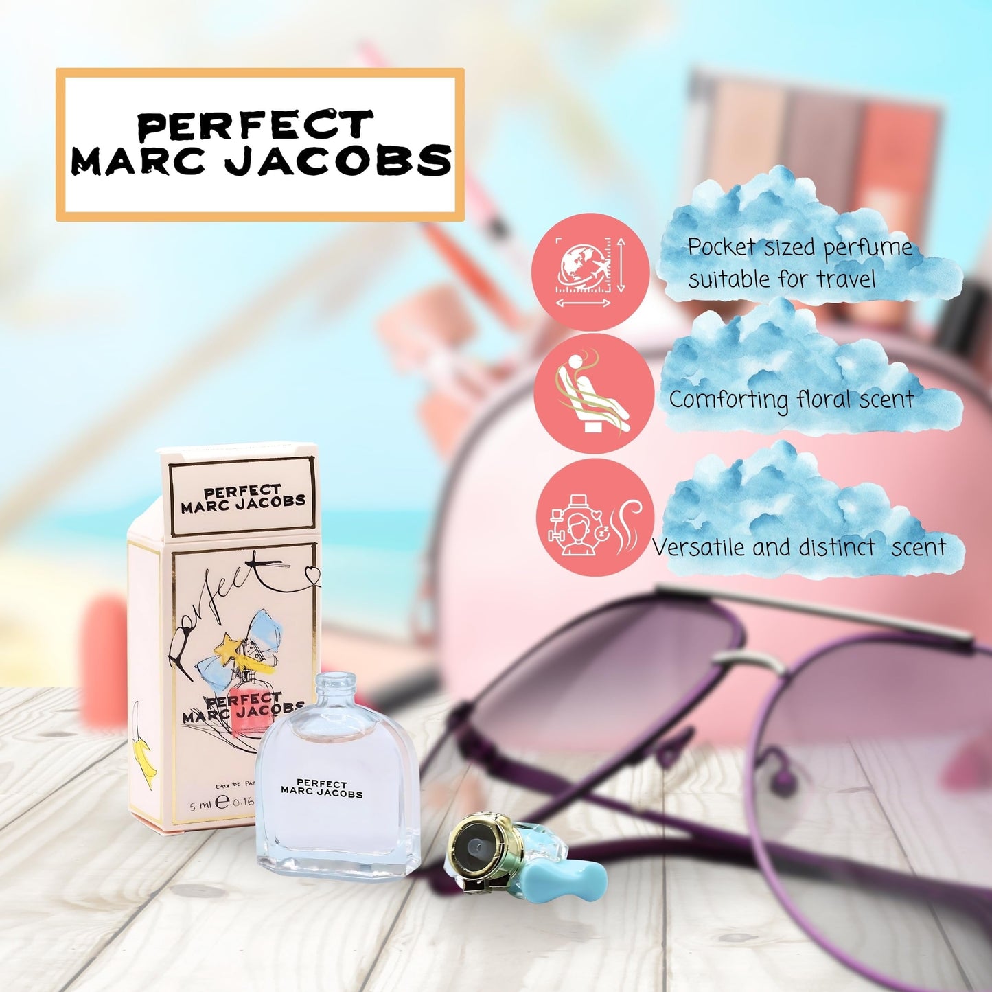 Marc Jacobs Perfect Eau de Parfum for Women Mini Splash, 0.16 Ounce